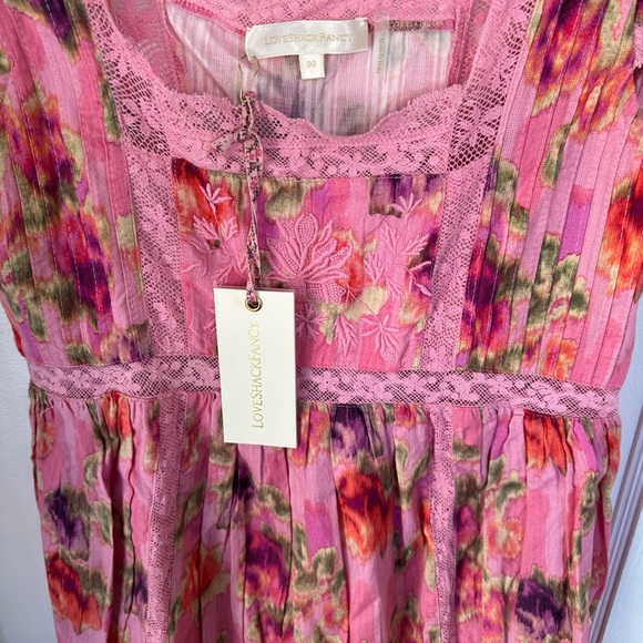 NEW With Tags Loveshack Fancy Nutmeg Dress Wild Pink Rose Size 00 - Picture 7 of 7